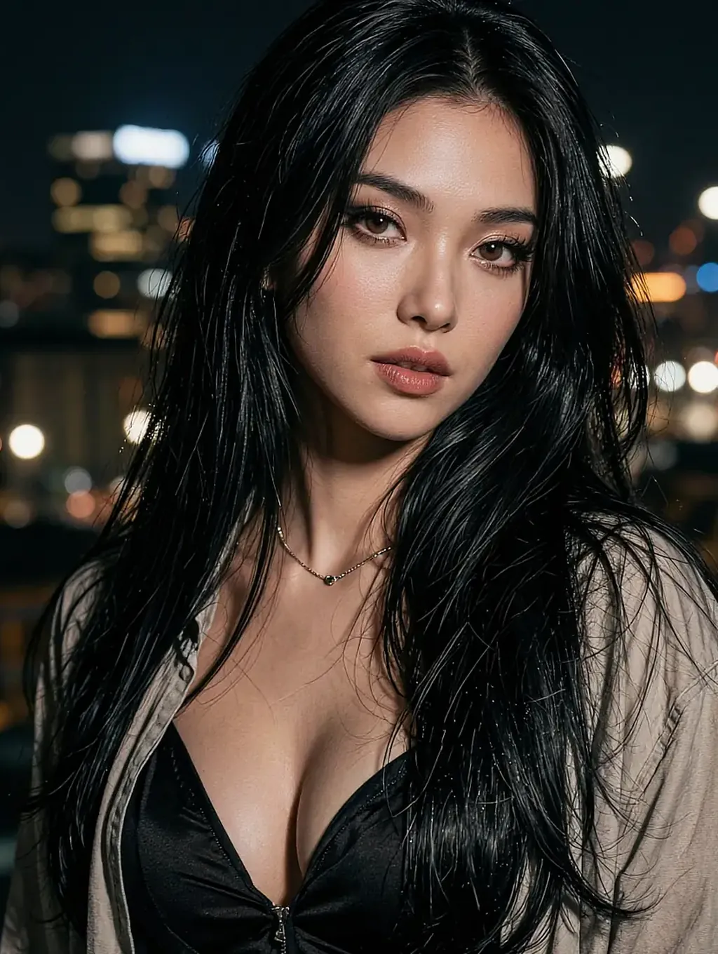 Fictional AI character featured on the second landing page, in daylight